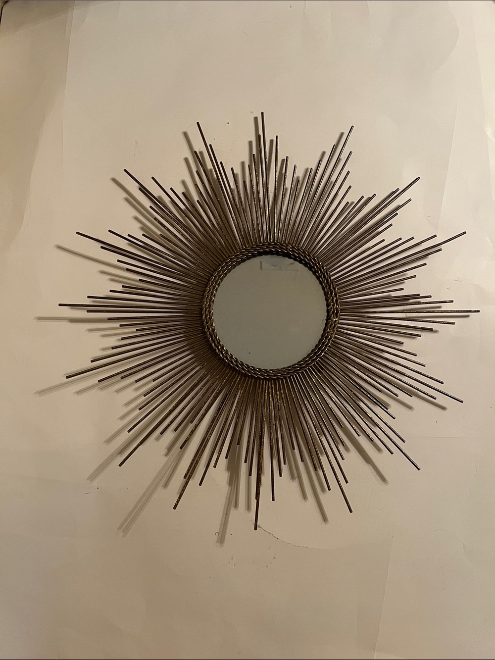 Pier 1 petite Gold Sun  starburst mirror wall art 15 x 5“ burnished